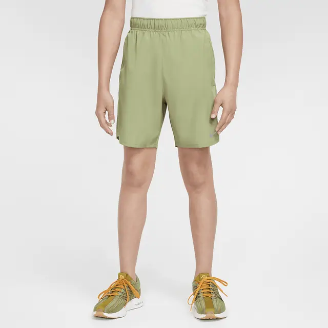 NIKE B NK DF CHALLENGER SHORT in OIL GREEN/OIL GREEN/REFLECTIVE SILV