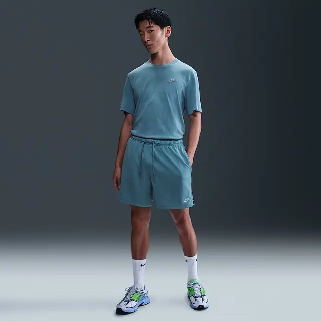 NIKE AS M NK CLUB MESH SHORT in DENIM TURQ/WHITE