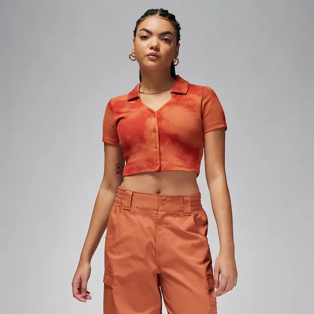 NIKE W J SS KNIT AOP TOP in DUSTY PEACH