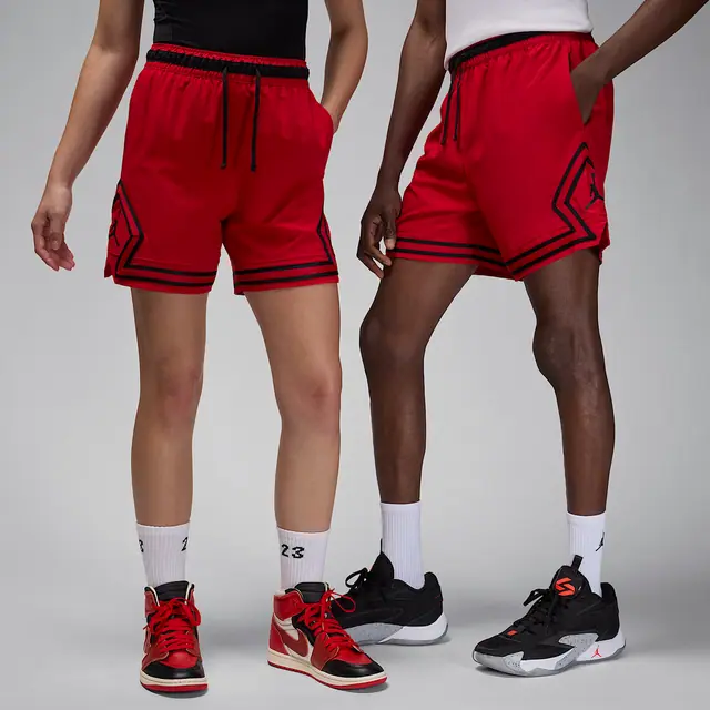 NIKE M J DF SPRT WVN DMND SHORT in GYM RED/BLACK/BLACK