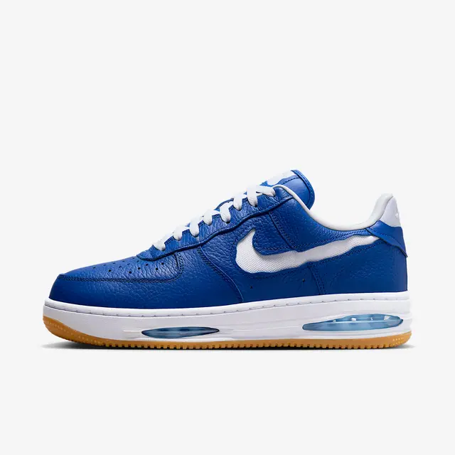 NIKE AIR FORCE 1 LOW EVO in TM ROYAL/WHITE-AQUARIUS BLUE-GUM YELLOW