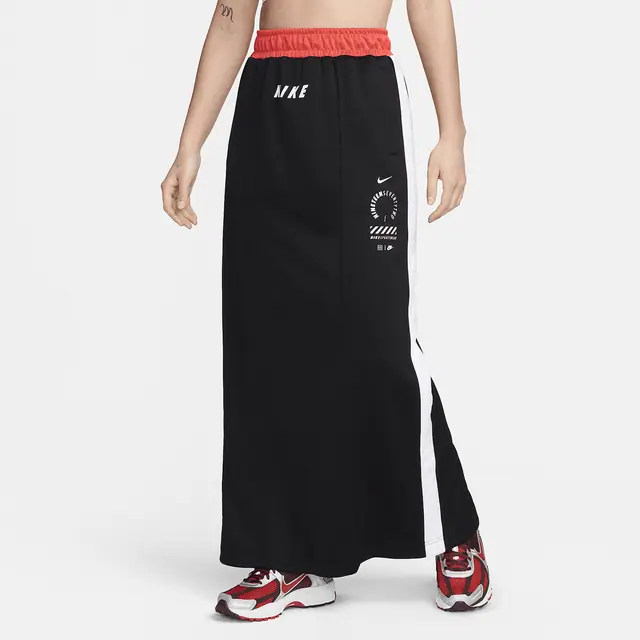 NIKE W NSW PK SKIRT SW in BLACK/LT CRIMSON/WHITE