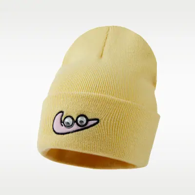 NIKE K NK PEAK BEANIE SWOOSHY H24 in SOFT YELLOW/PINK FOAM