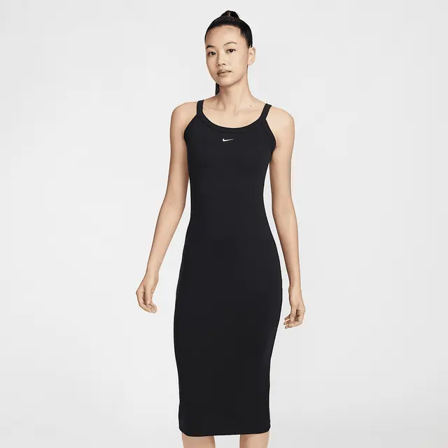 NIKE AS W NSW NK CHLL KNT MRIB TNK in BLACK/SAIL