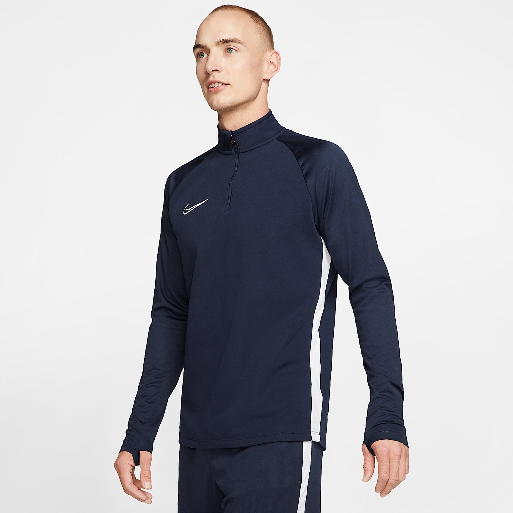 NIKE AS M NK DRY ACDMY DRIL TOP in OBSIDIAN/WHITE/W