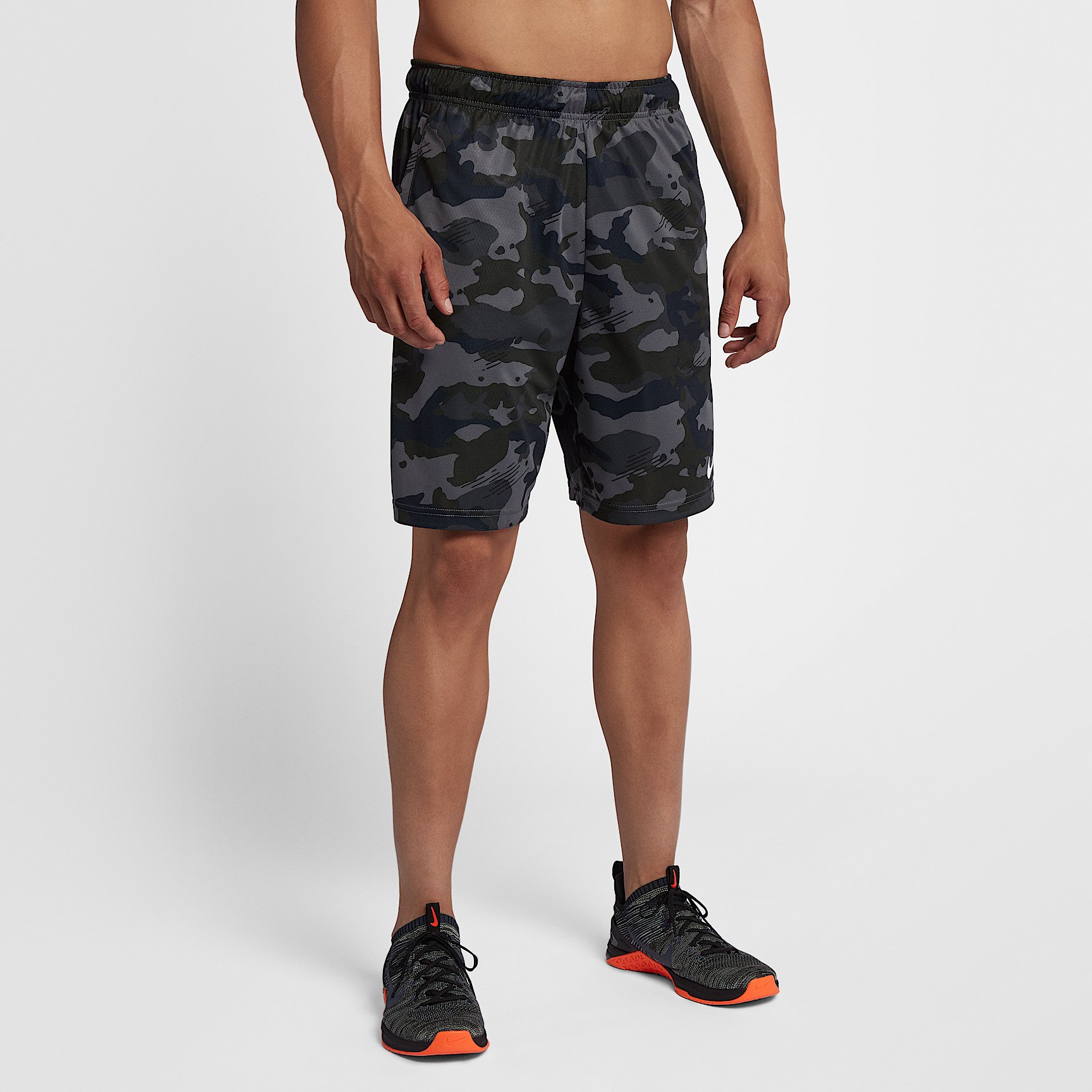 NIKE AS M NK DRY SHORT 2L CMO in ANTHRACITE/WHITE