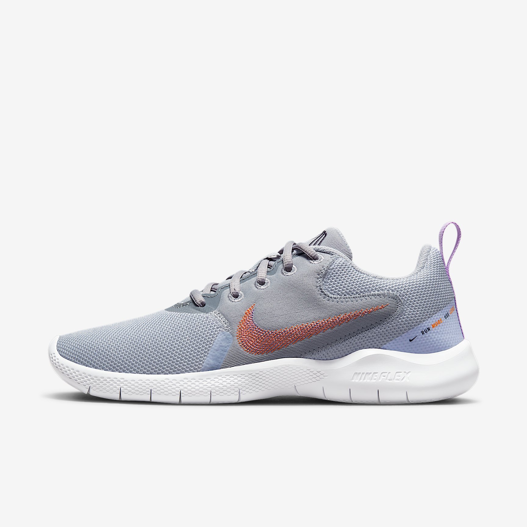 NIKE WMNS FLEX EXPERIENCE RN 10 in WOLF GREY ATOMIC ORANGE-LILAC-GHOST
