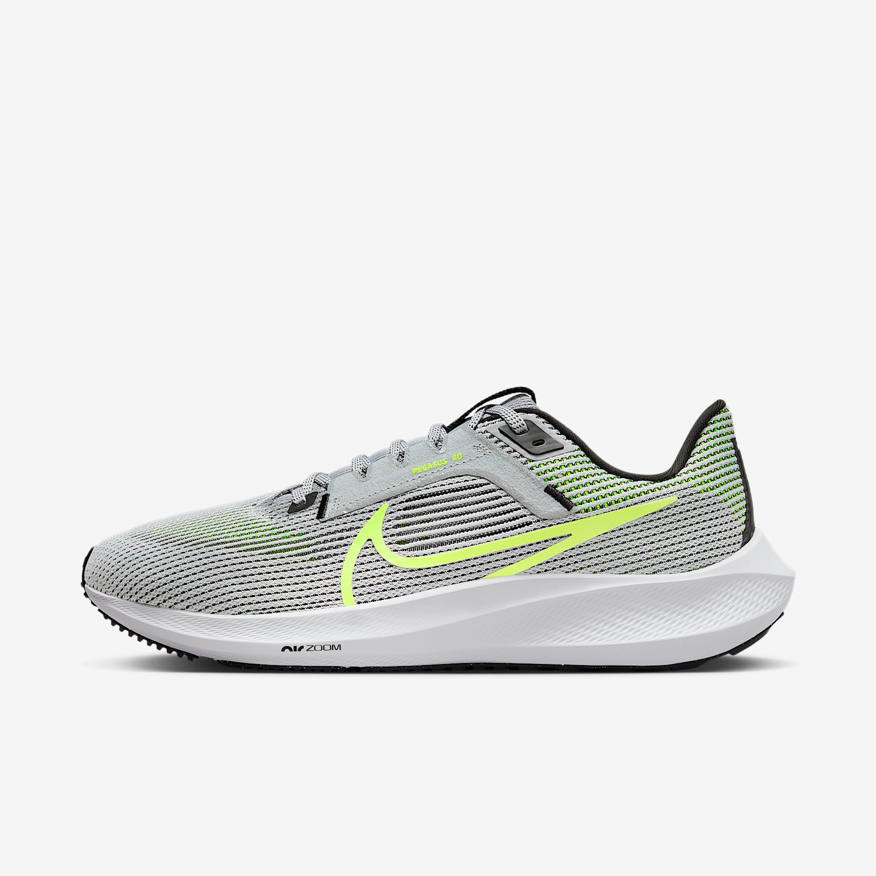 NIKE AIR ZOOM PEGASUS 40 in WOLF GREY VOLT-BLACK-WHITE