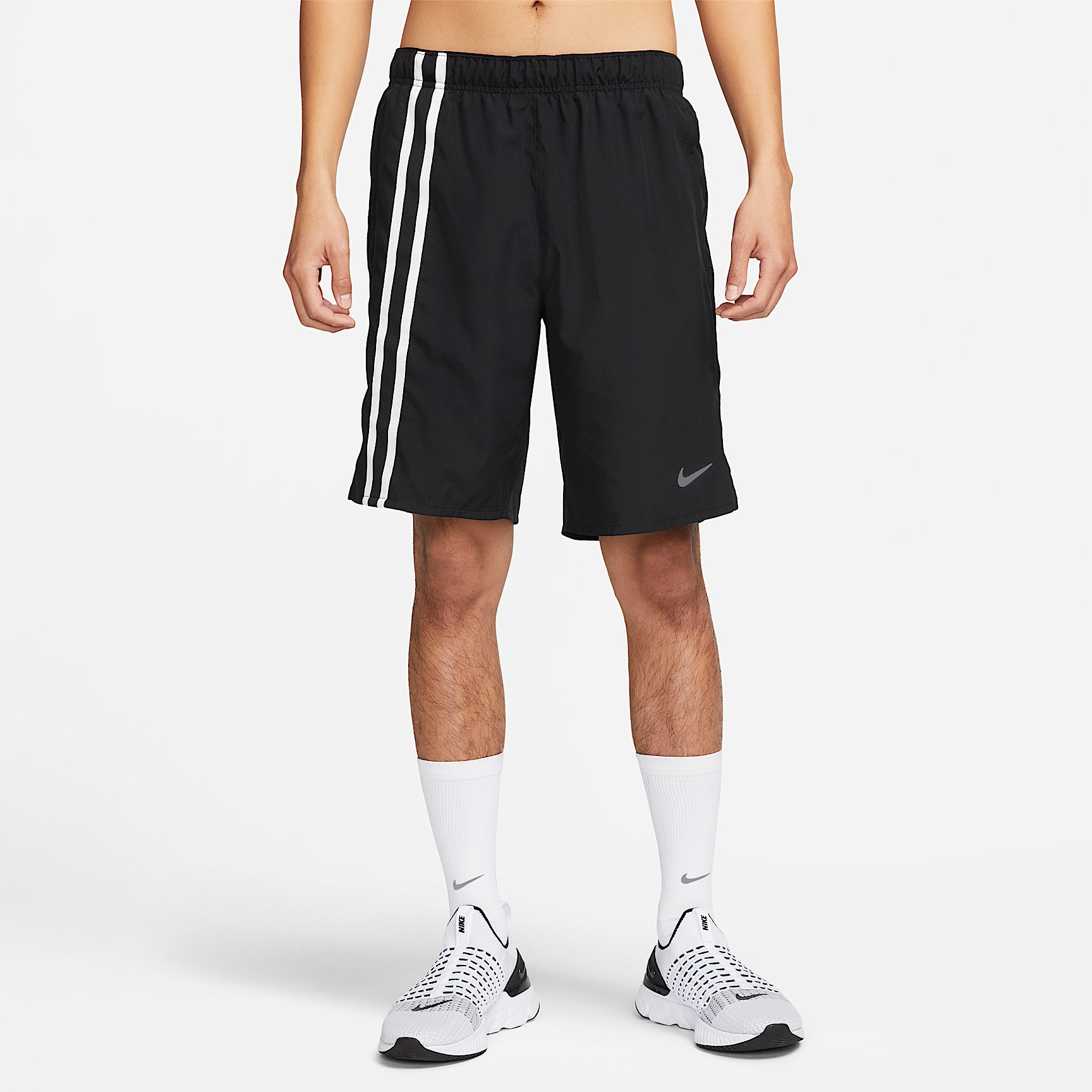 NIKE AS M NK DF CHLNGR 9UL SHORT DY in BLACK/REFLECTIVE SILV