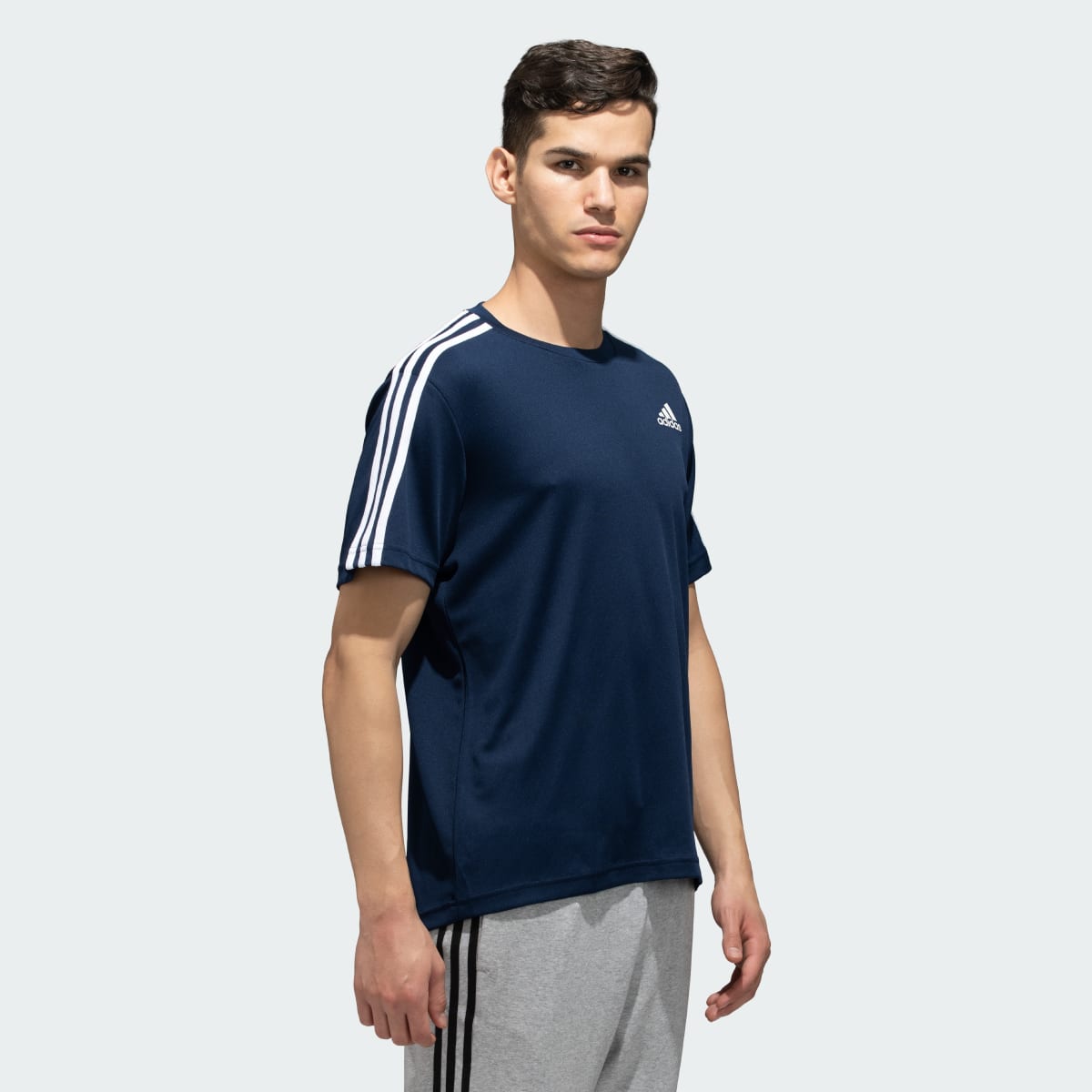 ADIDAS SOLID / PLAIN T-SHIRT in BLUE