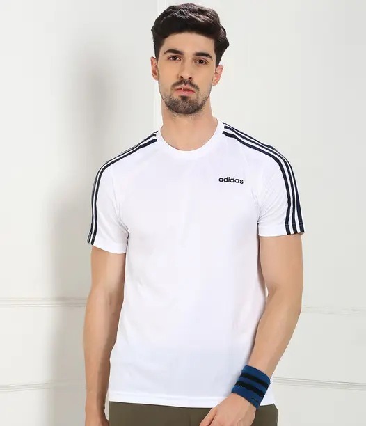 ADIDAS SOLID / PLAIN T-SHIRT in WHITE