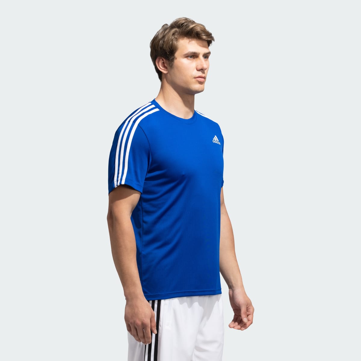 ADIDAS SOLID / PLAIN T-SHIRT in BLUE