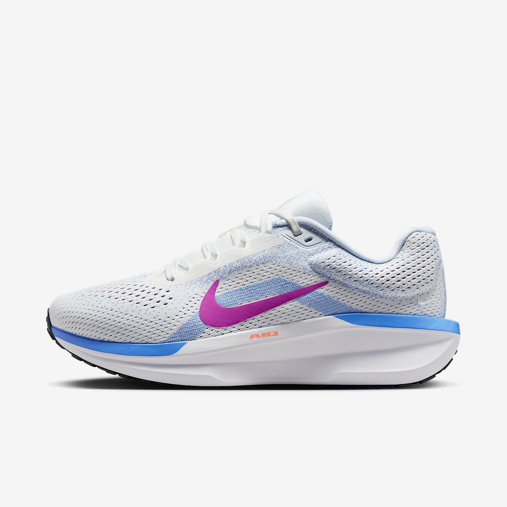 WMNS NIKE AIR WINFLO 11 in SUMMIT WHITE HYPER VIOLET-ROYAL PULSE