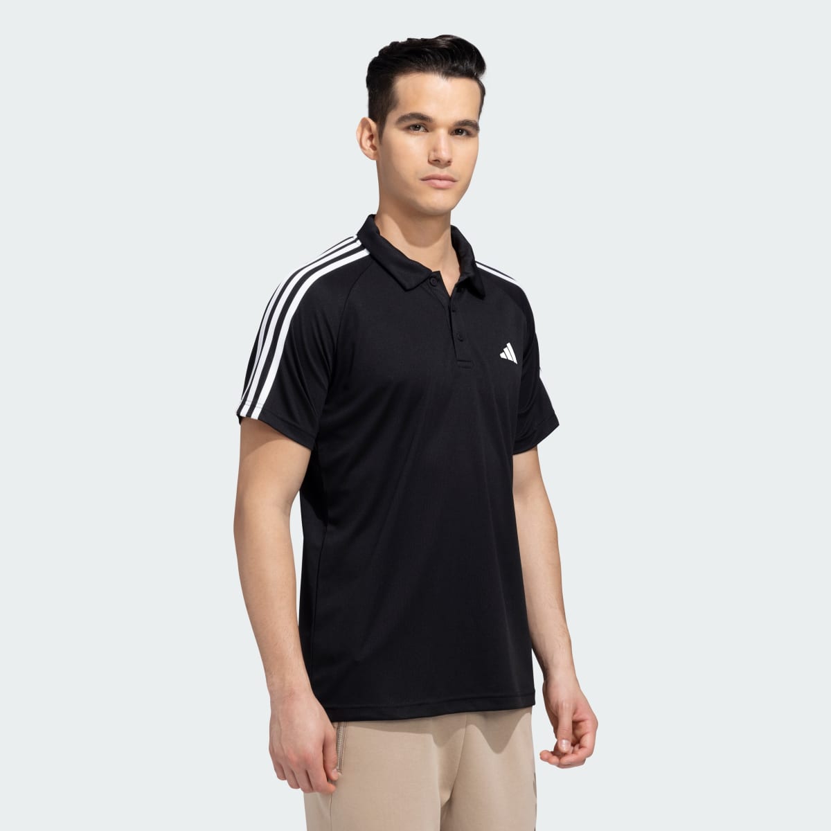 ADIDAS SOLID / PLAIN T-SHIRT in BLACK