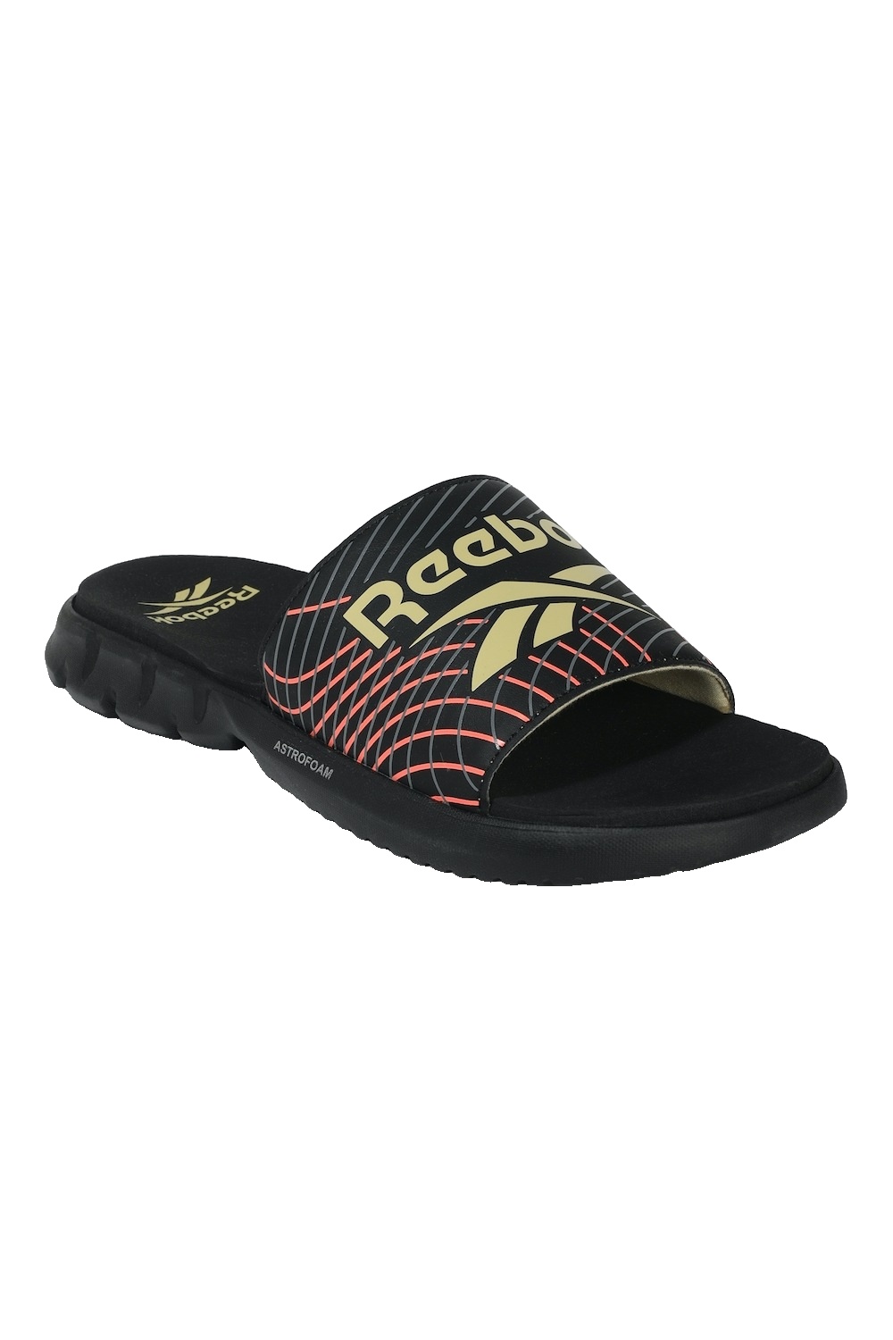 REEBOK TROY SLIDE BLACK FLIP FLOPS in Standard