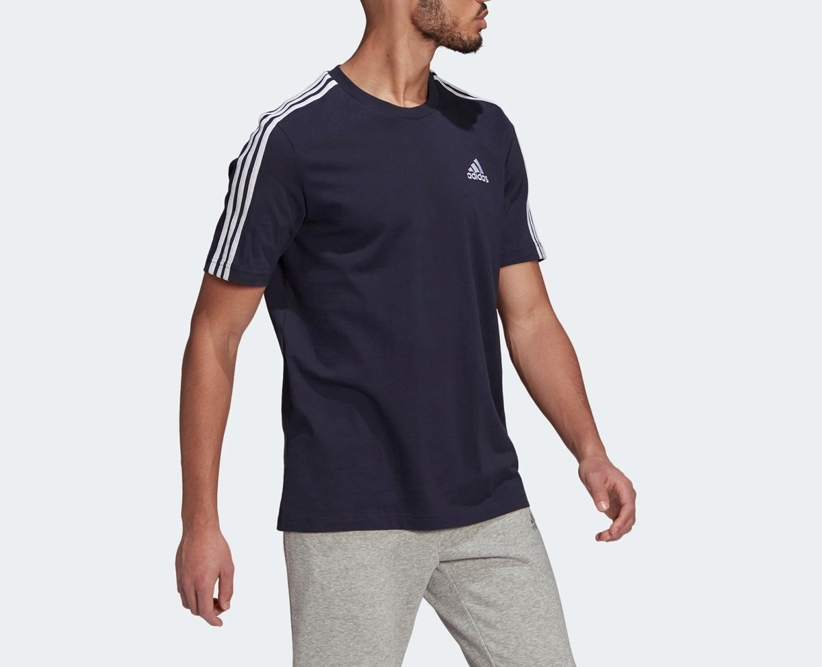 ADIDAS MEN CREW NECK SHORT SLEEVE STRIPED T-SHIRT in Standard