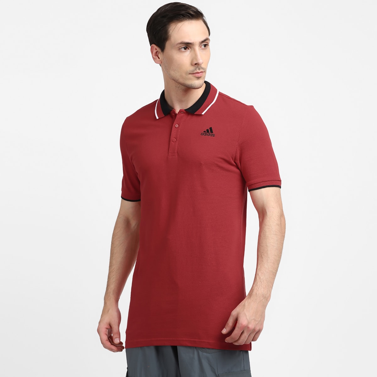 ADIDAS POLO T-SHIRT in RED