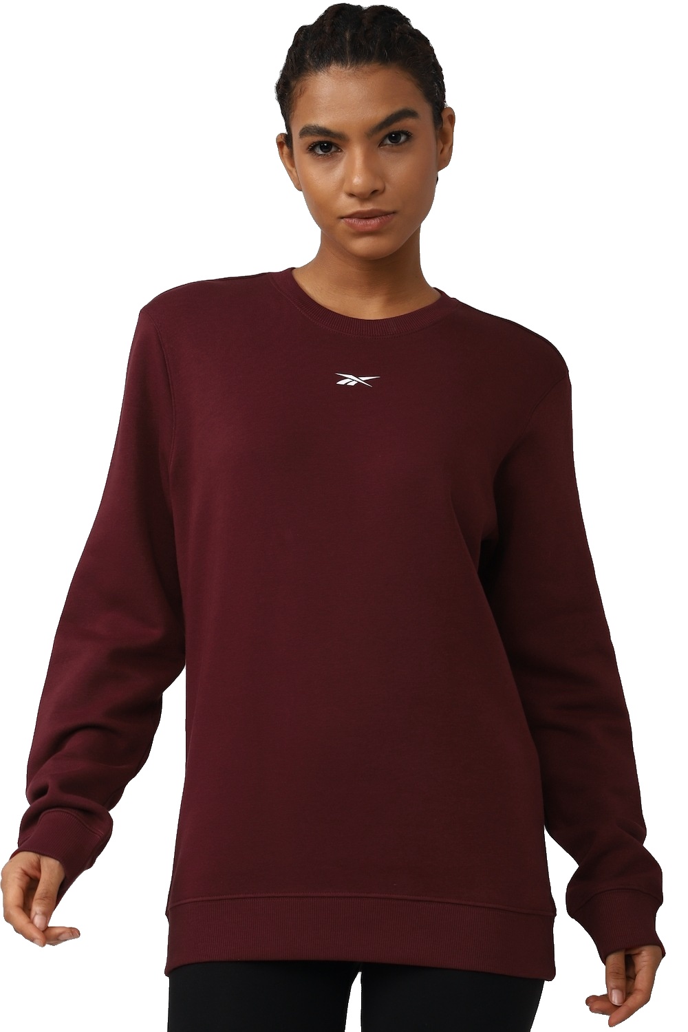 REEBOK CREW NECK FULL SLEEVES SOLID / PLAIN T-SHIRT in Standard