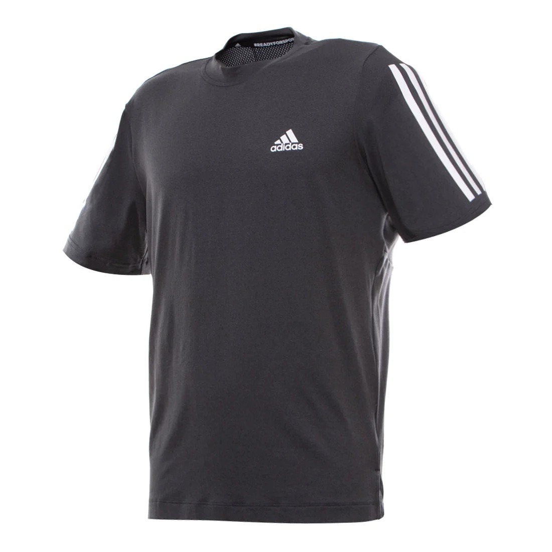 ADIDAS STRIPED T-SHIRT in BLACK