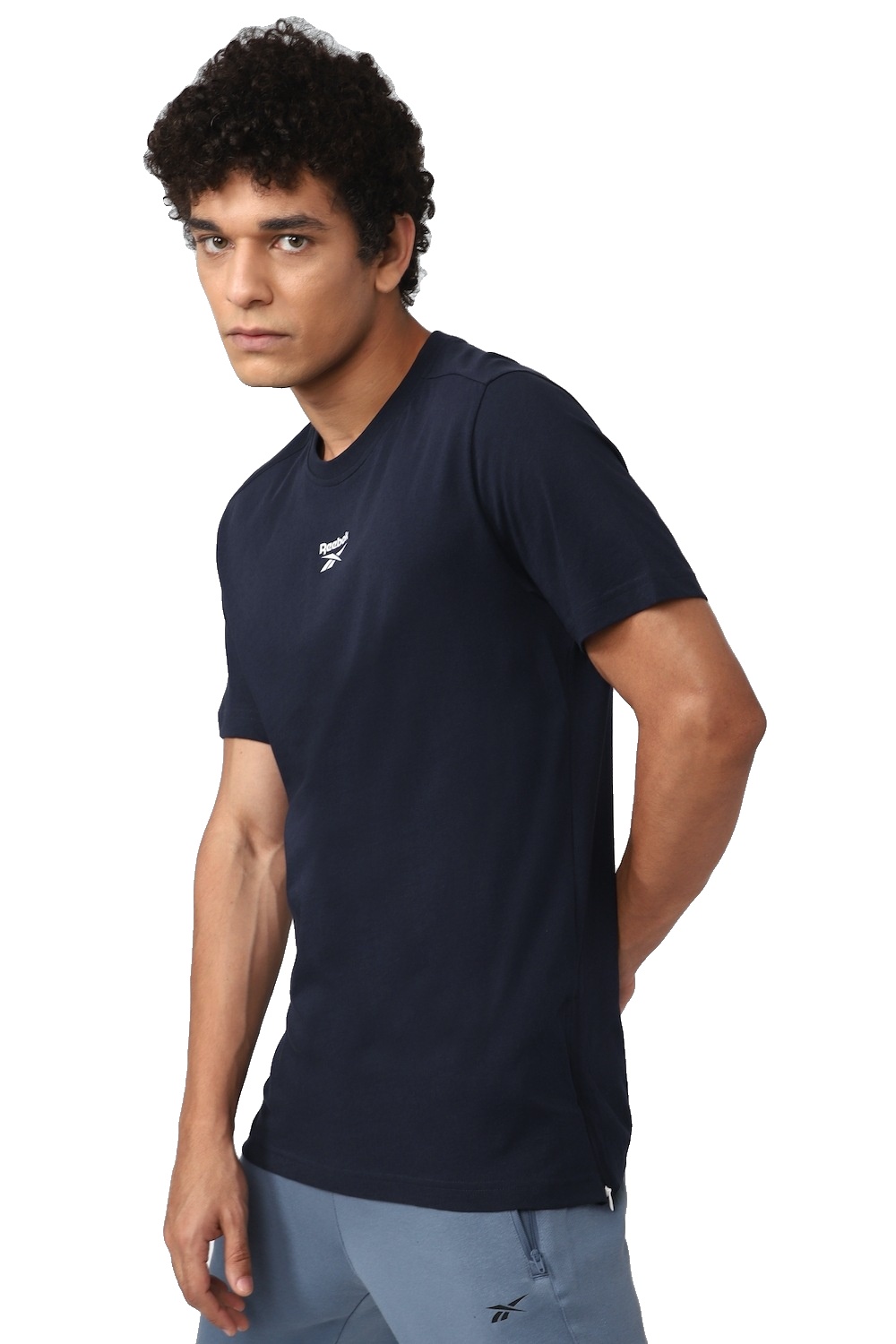 REEBOK SOLID / PLAIN T-SHIRT in NAVY