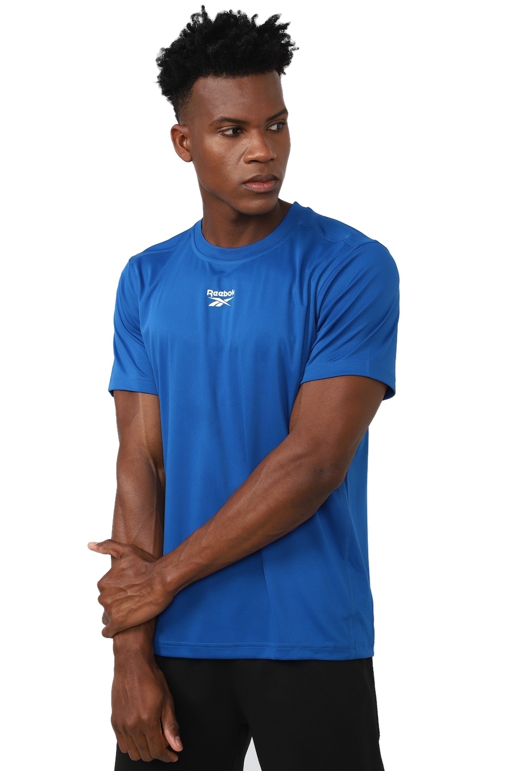 REEBOK LOGO PRINT T-SHIRT in BLUE