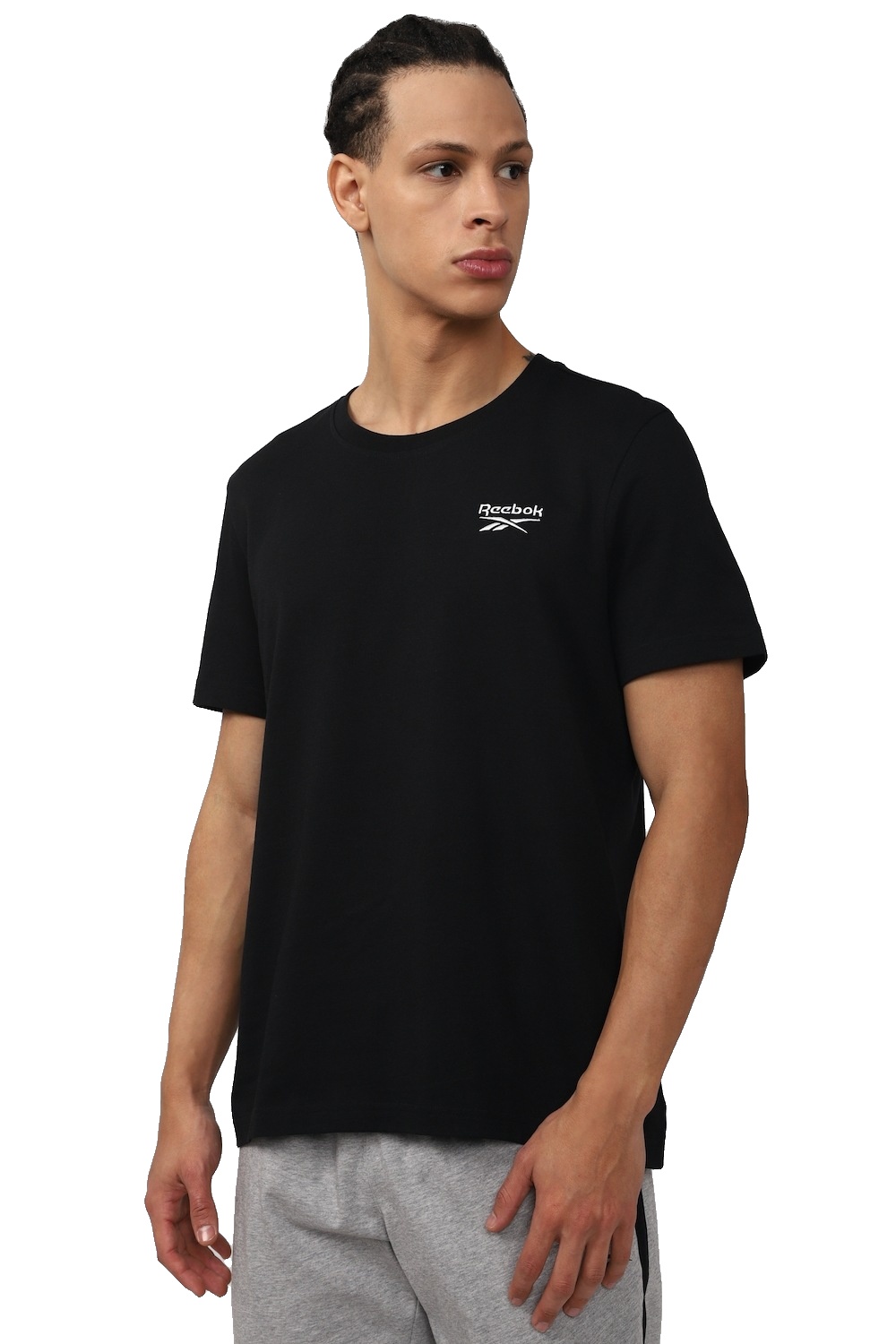 REEBOK SOLID / PLAIN T-SHIRT in BLACK