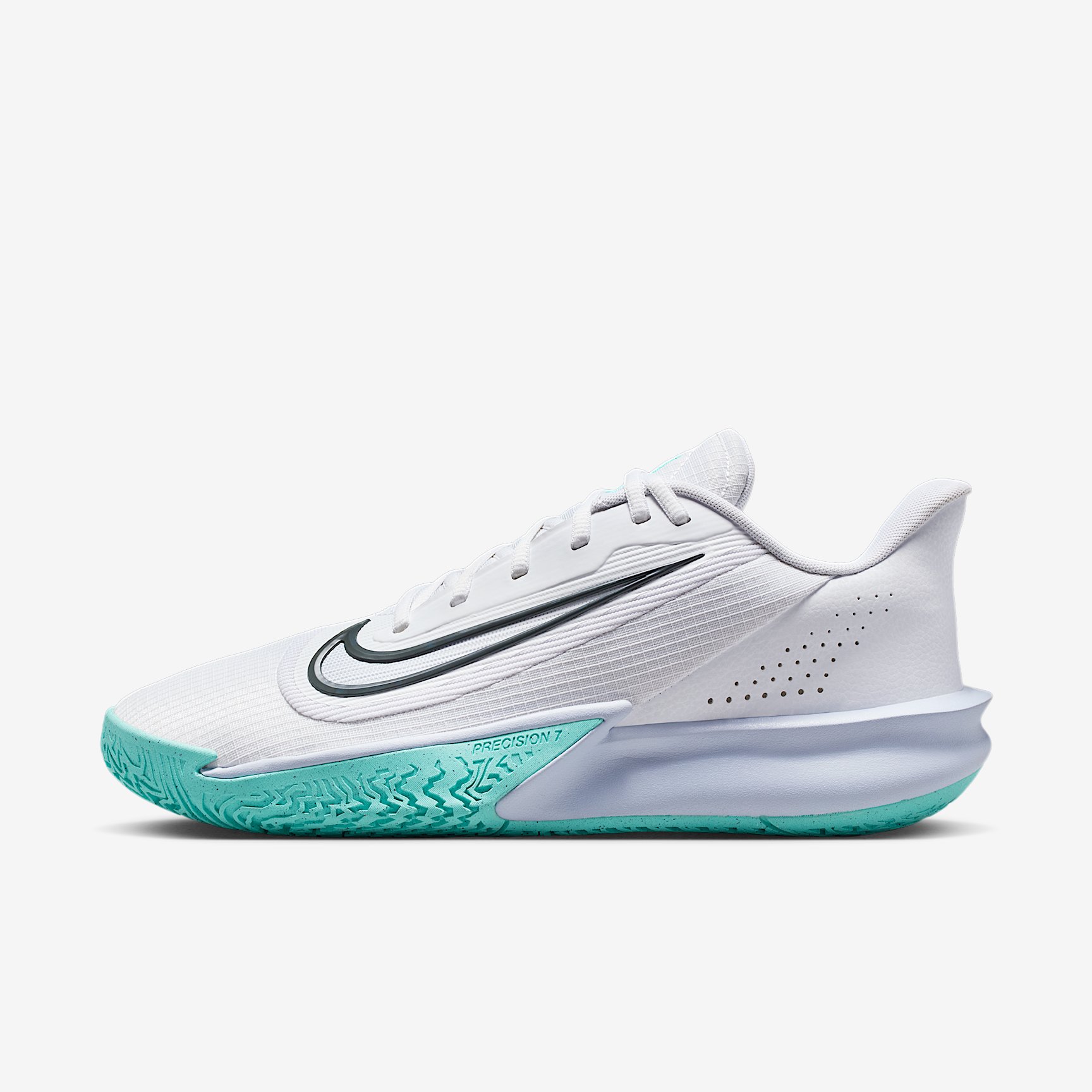 NIKE PRECISION VII in WHITE IRON GREY-GHOST-DYNAMIC TURQ