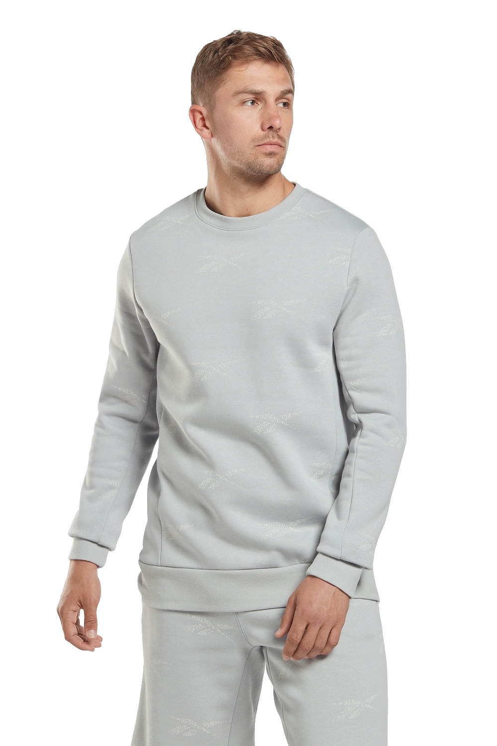 REEBOK MEN CREW NECK LONG SLEEVE PRINTED T-SHIRT in Standard
