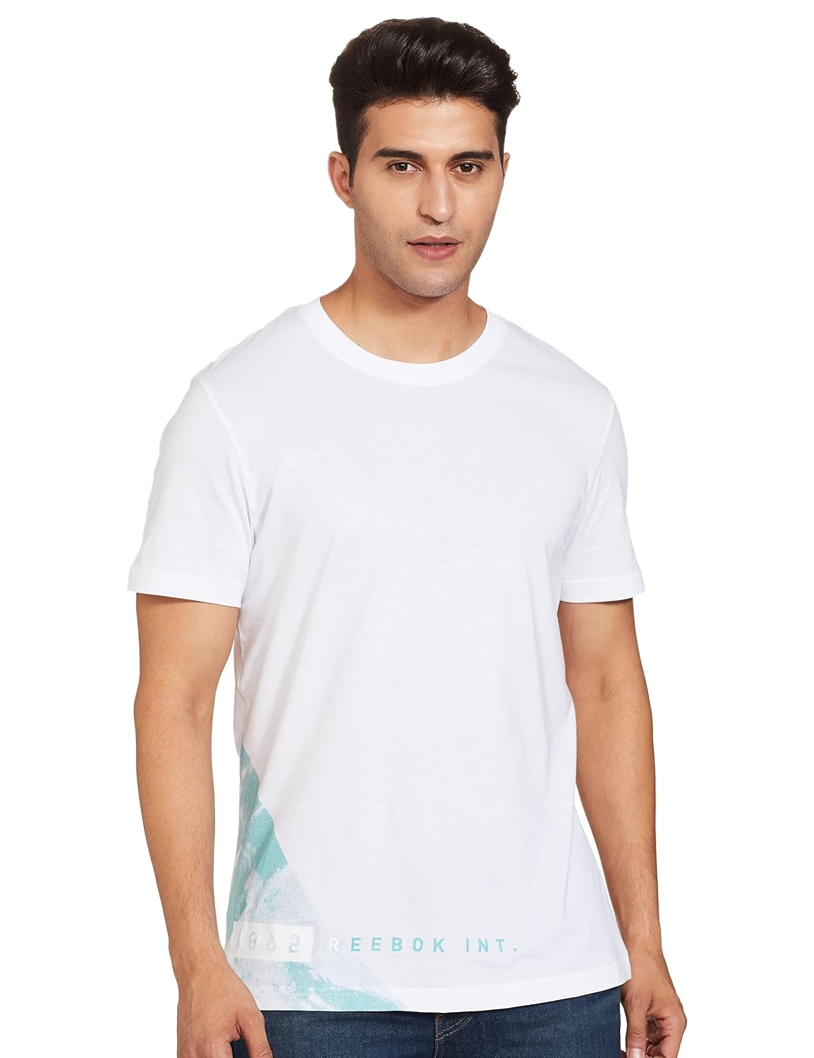 REEBOK MEN CREW NECK SHORT SLEEVE PRINTED T-SHIRT in Standard