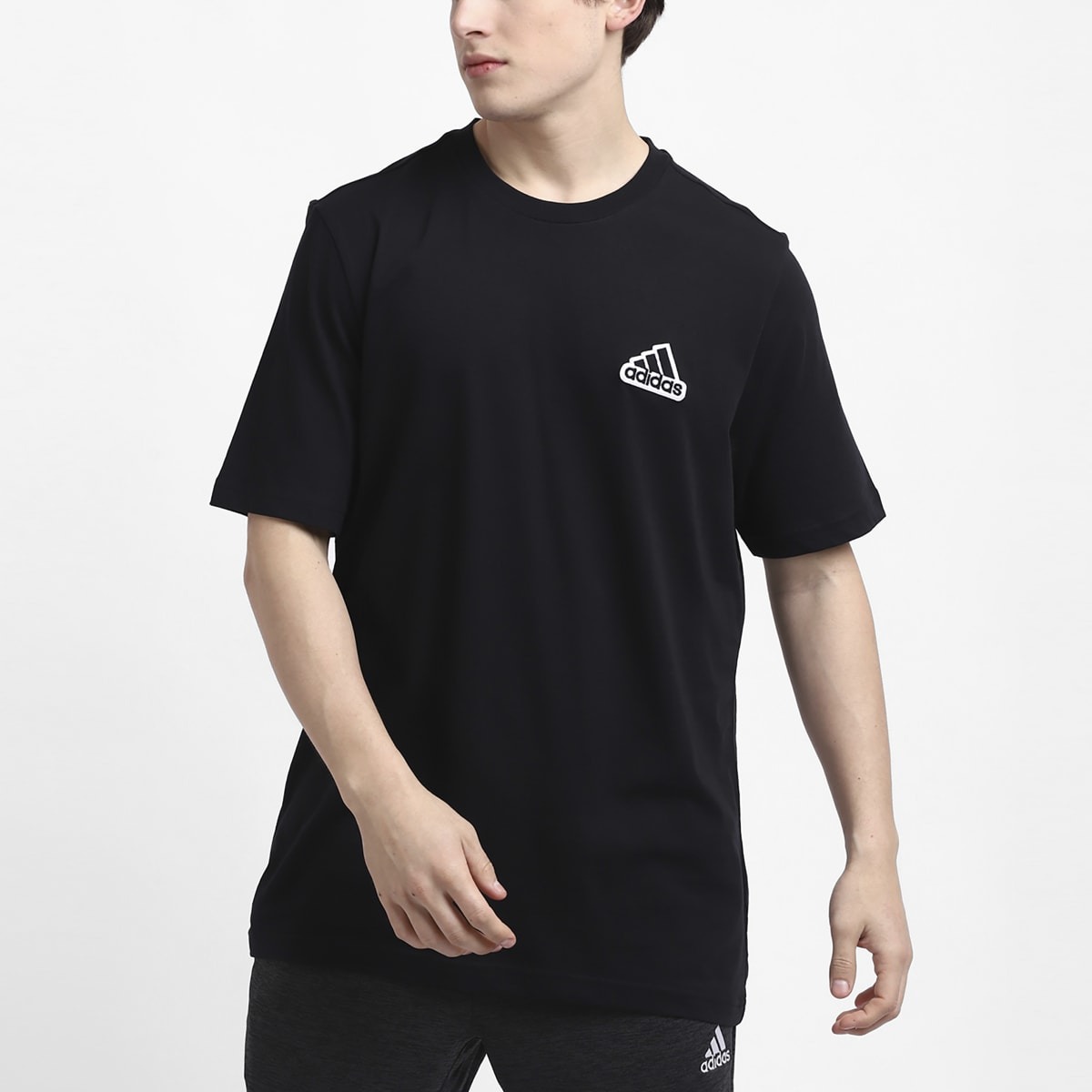 ADIDAS PRINTED T-SHIRT in BLACK
