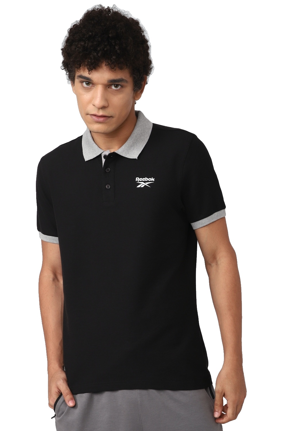REEBOK PRINTED T-SHIRT in BLACK
