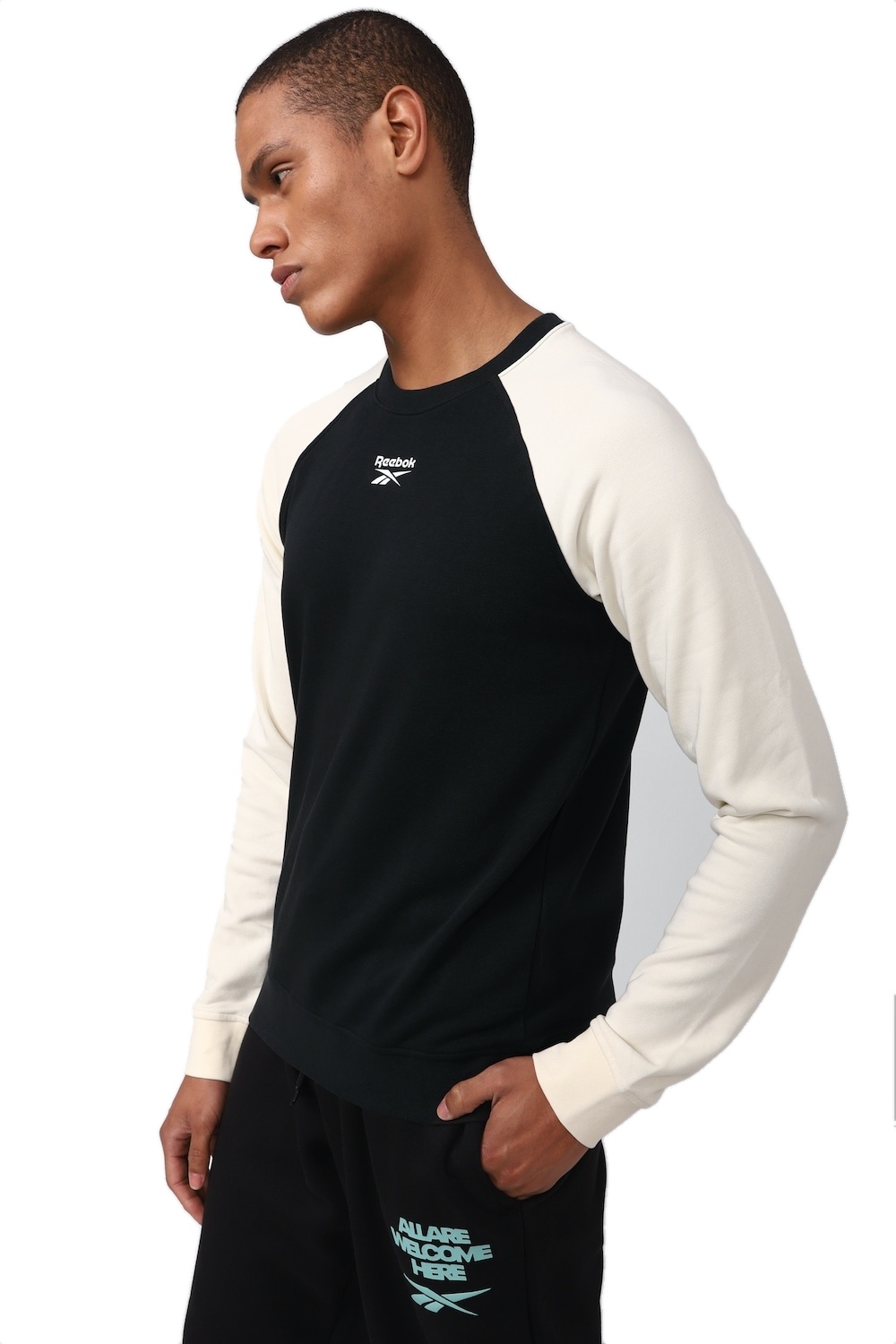 REEBOK MEN CREW NECK FULL SLEEVE PRINTED T-SHIRT in Standard